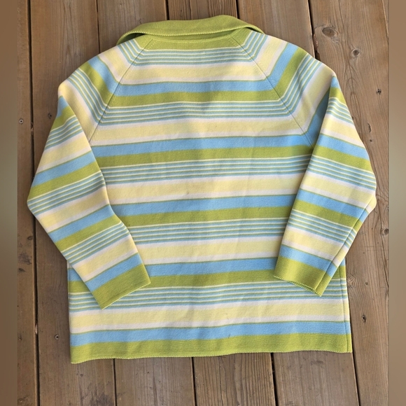 Women's   Vintage 100% Wool Sweater, Blue.green. Made In Hong Kong Uk Size 18 - Picture 5 of 8